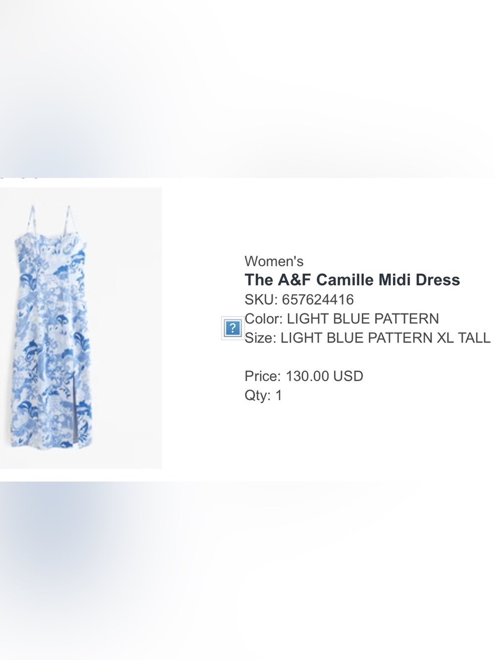 Abercrombie & Fitch Light Blue Floral Midi Dress (Camille Midi) - Picture 6 of 6
